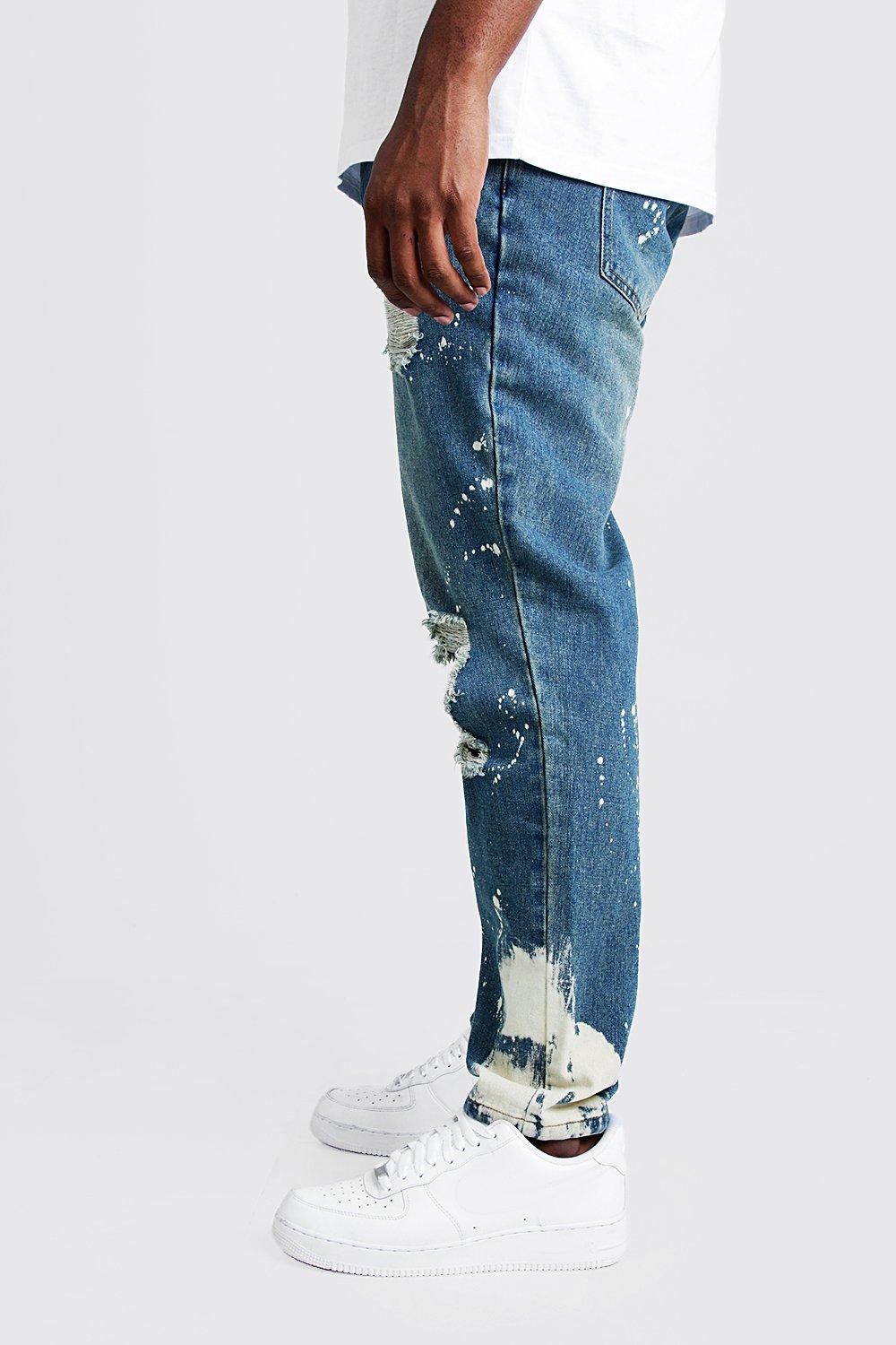 Mens big and tall distressed clearance jeans